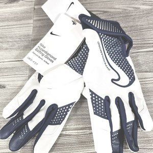 Nike Hyperdiamond Edge Batting Gloves - White/Blue - Size Medium NEW!!